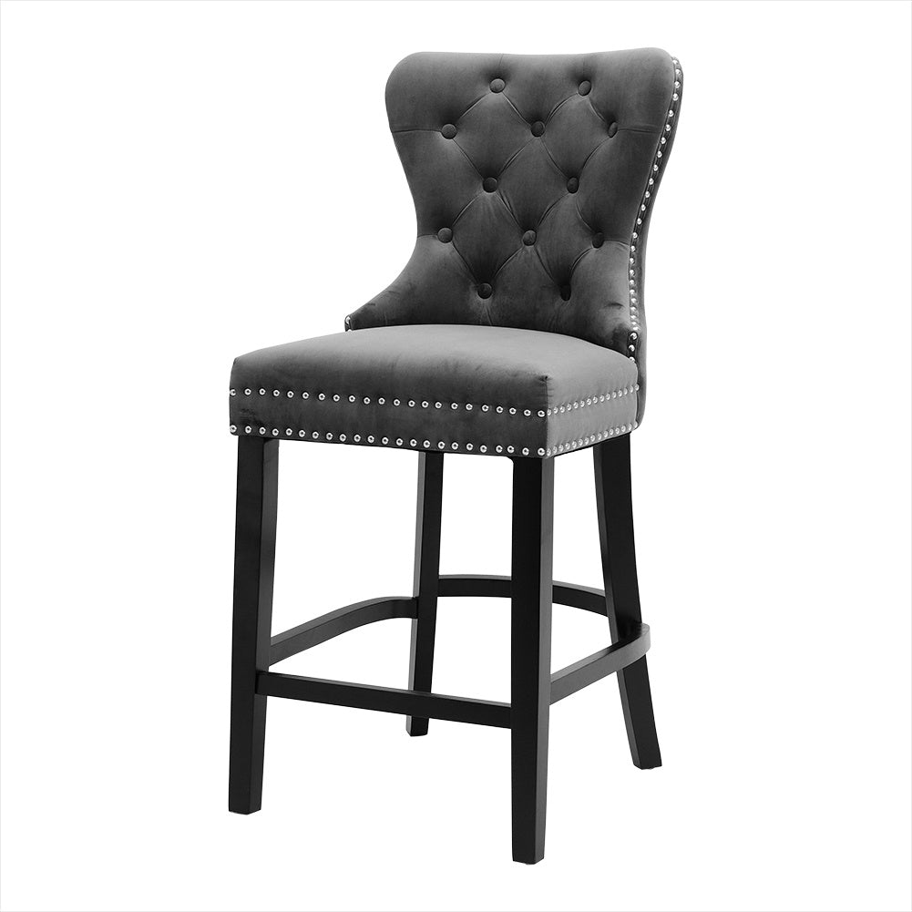 Bar Stool Wooden Velvet Buttoned Pink/Grey/brown breakfast Bar Stool Bar Chair Living and Home