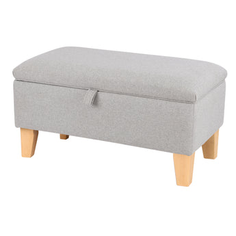 71cm Wide Linen Upholstered Ottoman Footstool with Storage Function