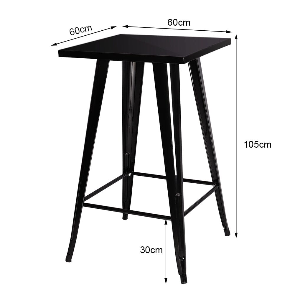 Metal Industrial Style Square Table Bar High Table Living and Home
