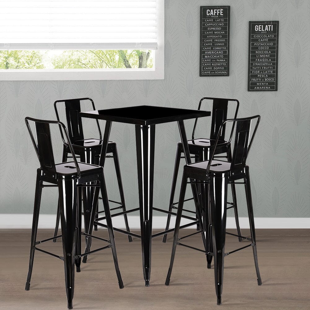 Metal Industrial Style Square Table Bar High Table Living and Home