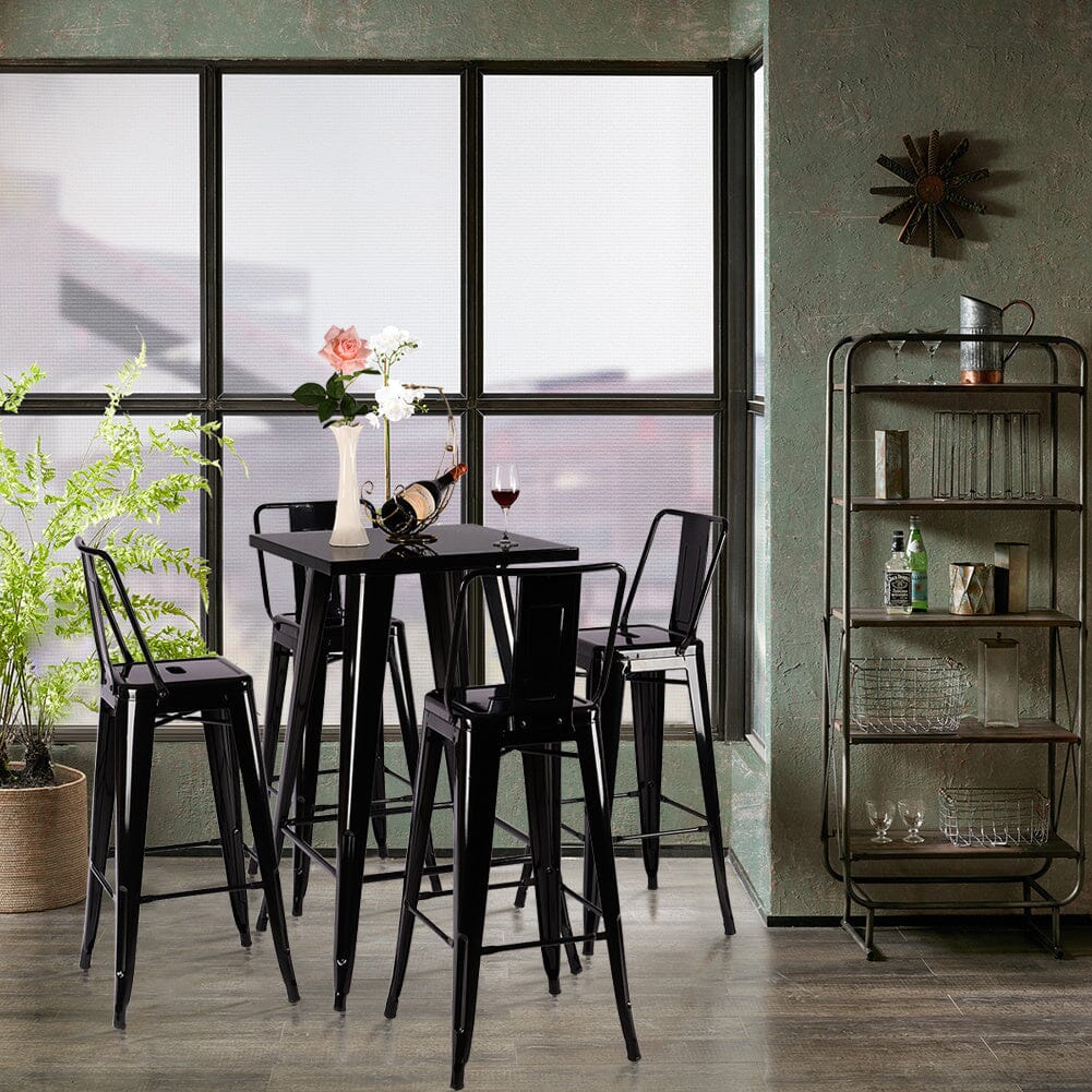 Metal Industrial Style Square Table Bar High Table Living and Home