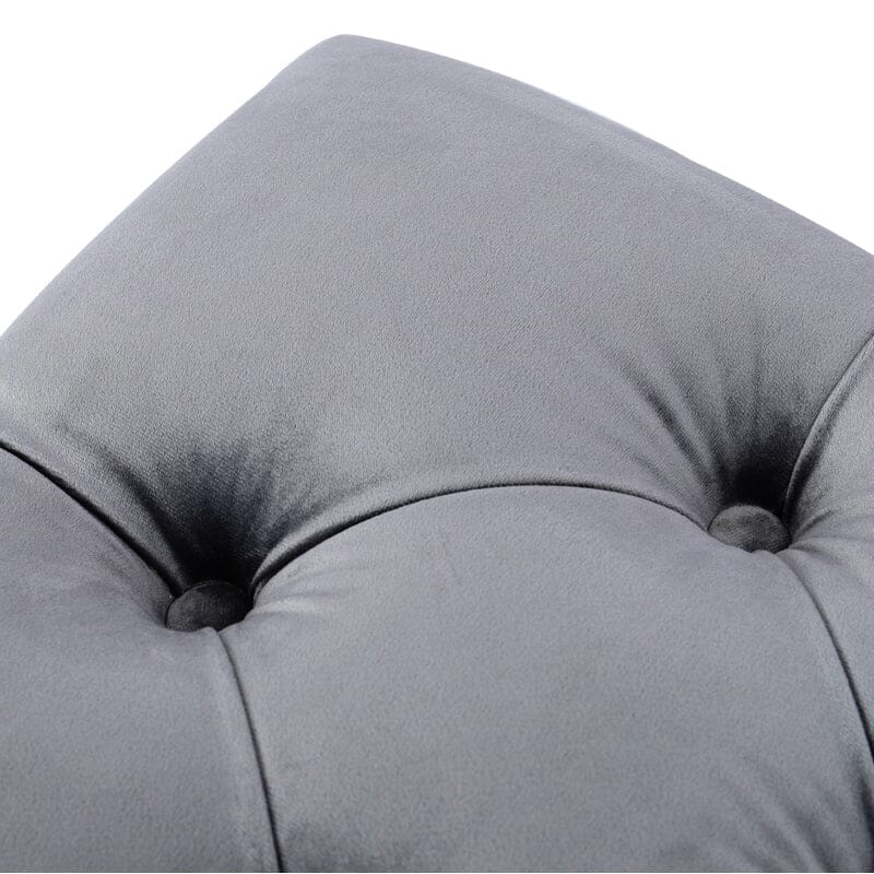 100cm Grey Velvet Upholstered Storage Bench Storage Footstools & Benches Living and Home