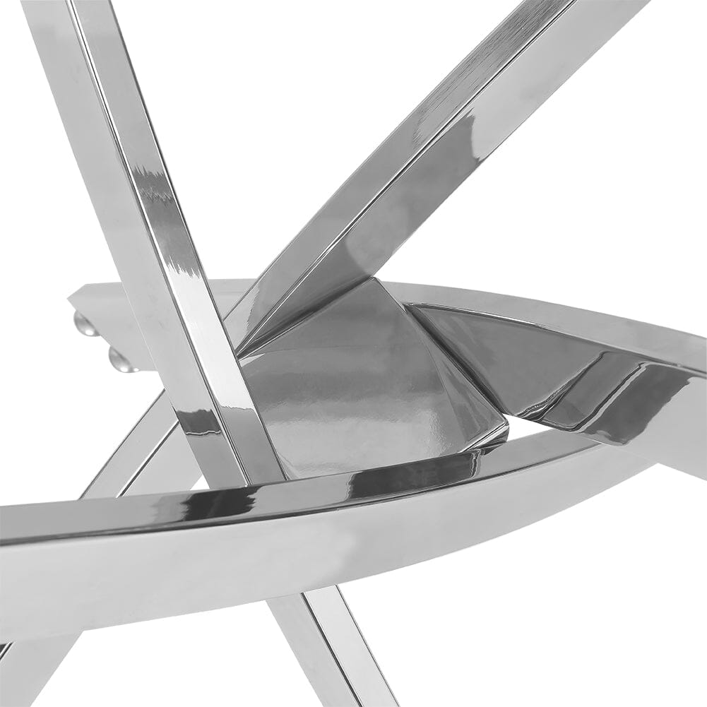 120cm Stylish Tempered Glass Dining Table Dining Tables Living and Home