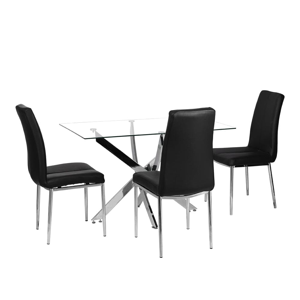120cm Stylish Tempered Glass Dining Table Dining Tables Living and Home