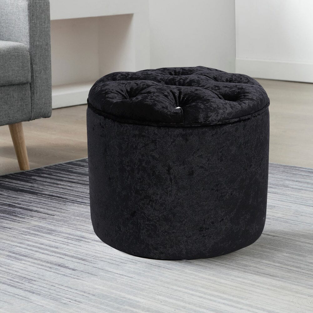 Rheinland Black Footstool Living and Home