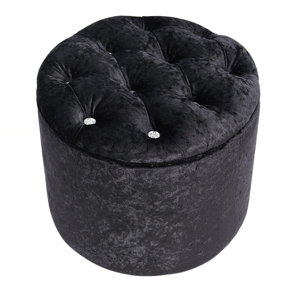 Rheinland Black Footstool Living and Home