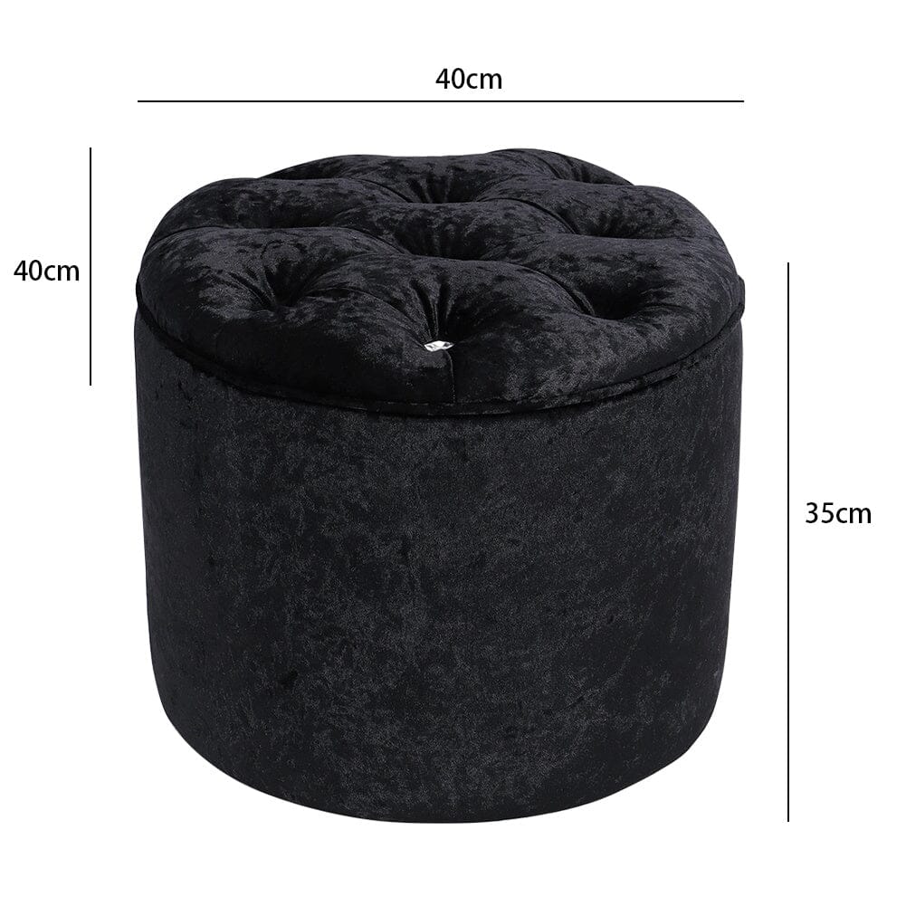 Rheinland Black Footstool Living and Home