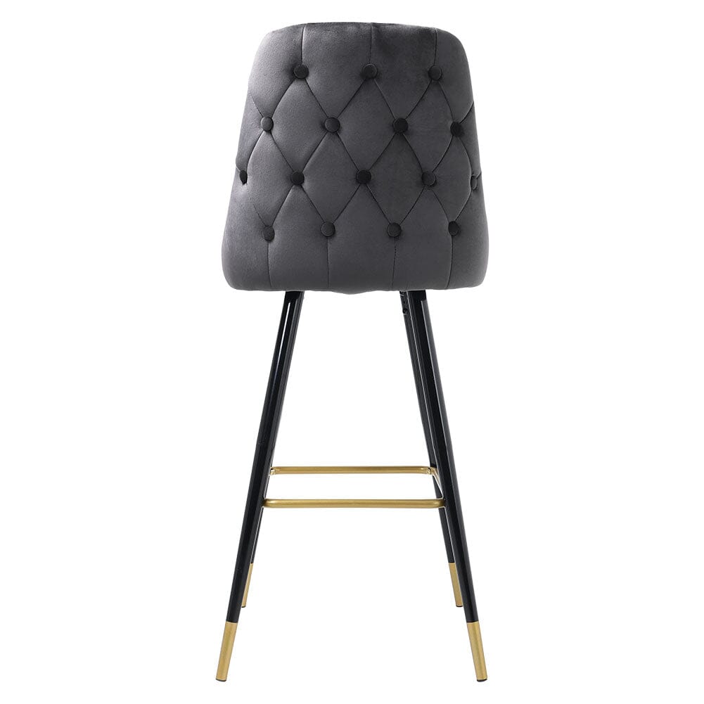3ft Height Bar Stools with Footrest Set of 2 Velvet Padded Bar Stools Living and Home