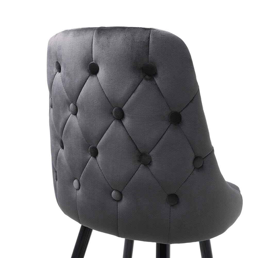 3ft Height Bar Stools with Footrest Set of 2 Velvet Padded Bar Stools Living and Home