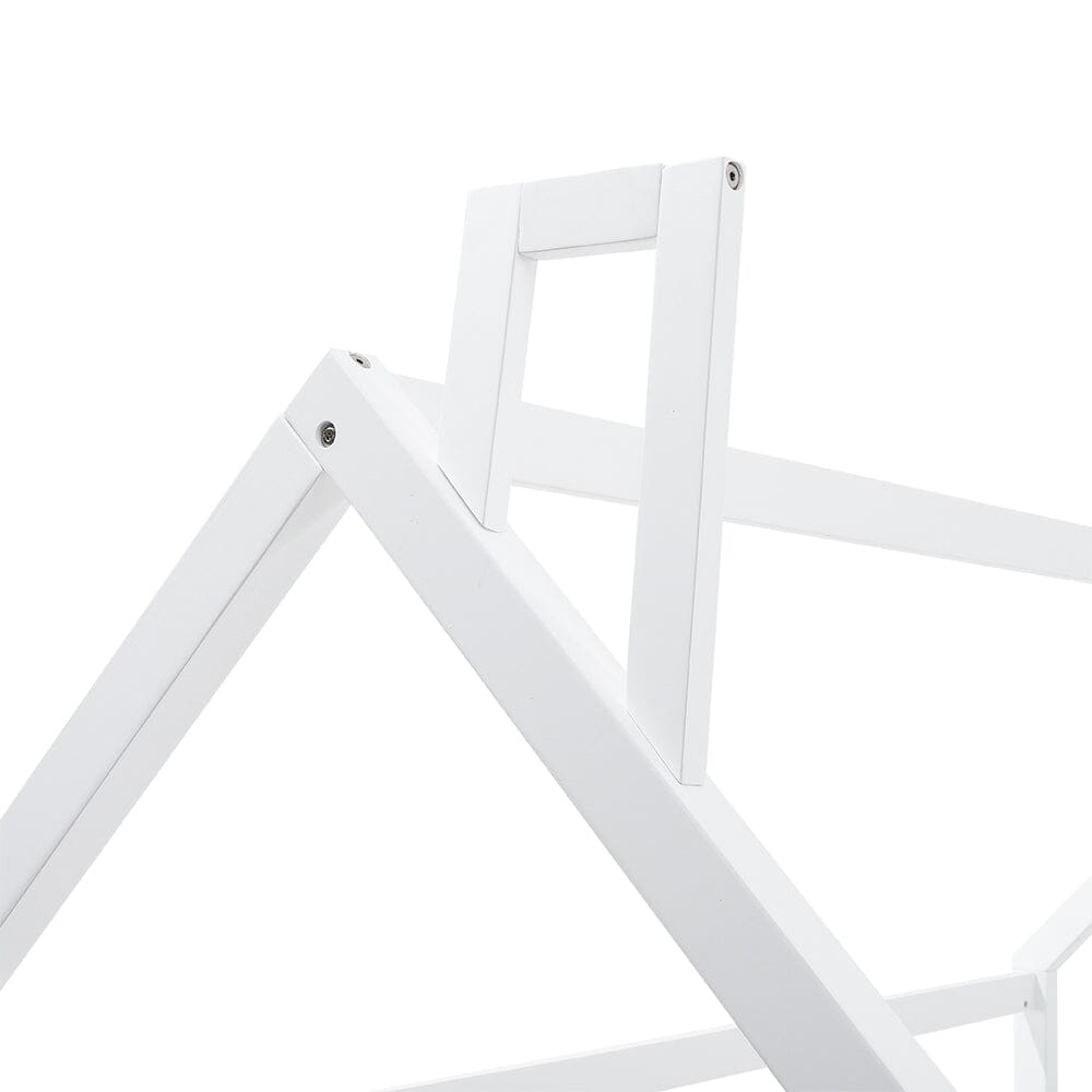 Solid Wooden House Bed Frame Low Toddler Bed with Fence and Roof Bed Frames Living and Home