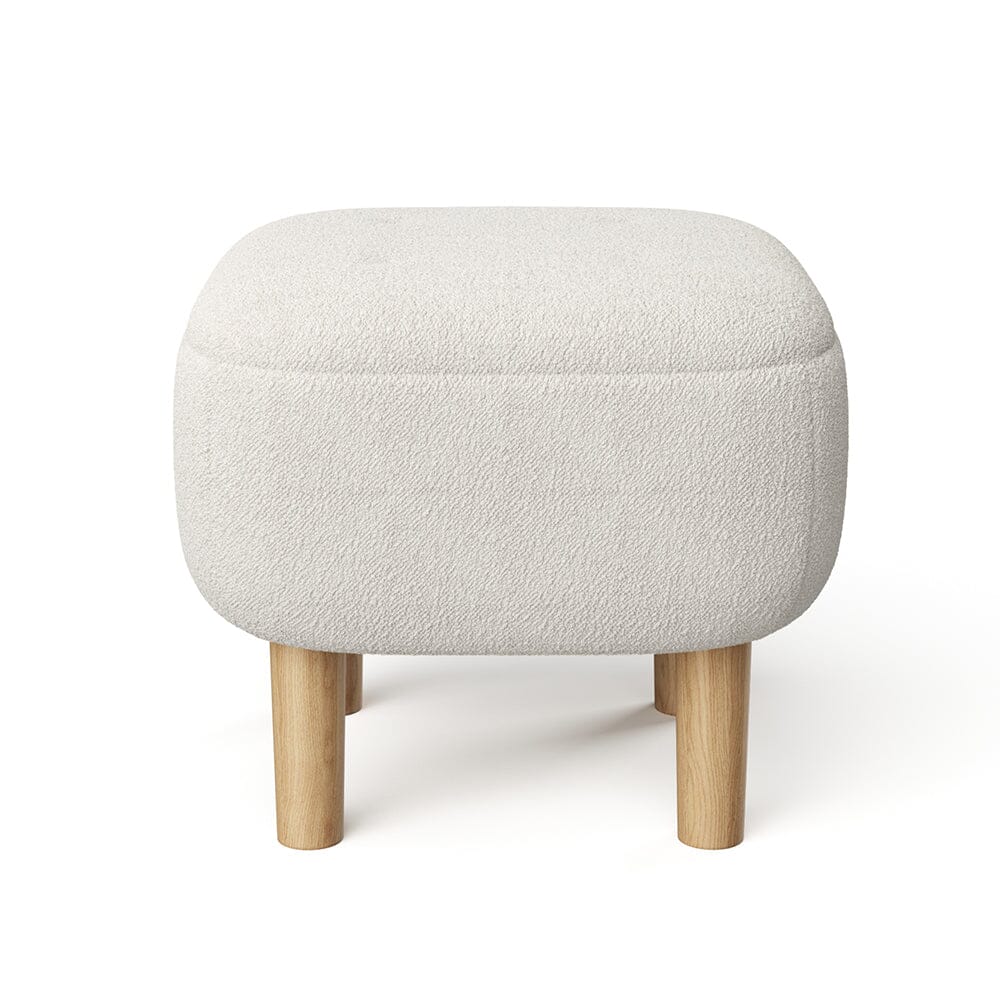 Padded Fabric Footrest Stool Square Wooden Footstool Footstools Living and Home