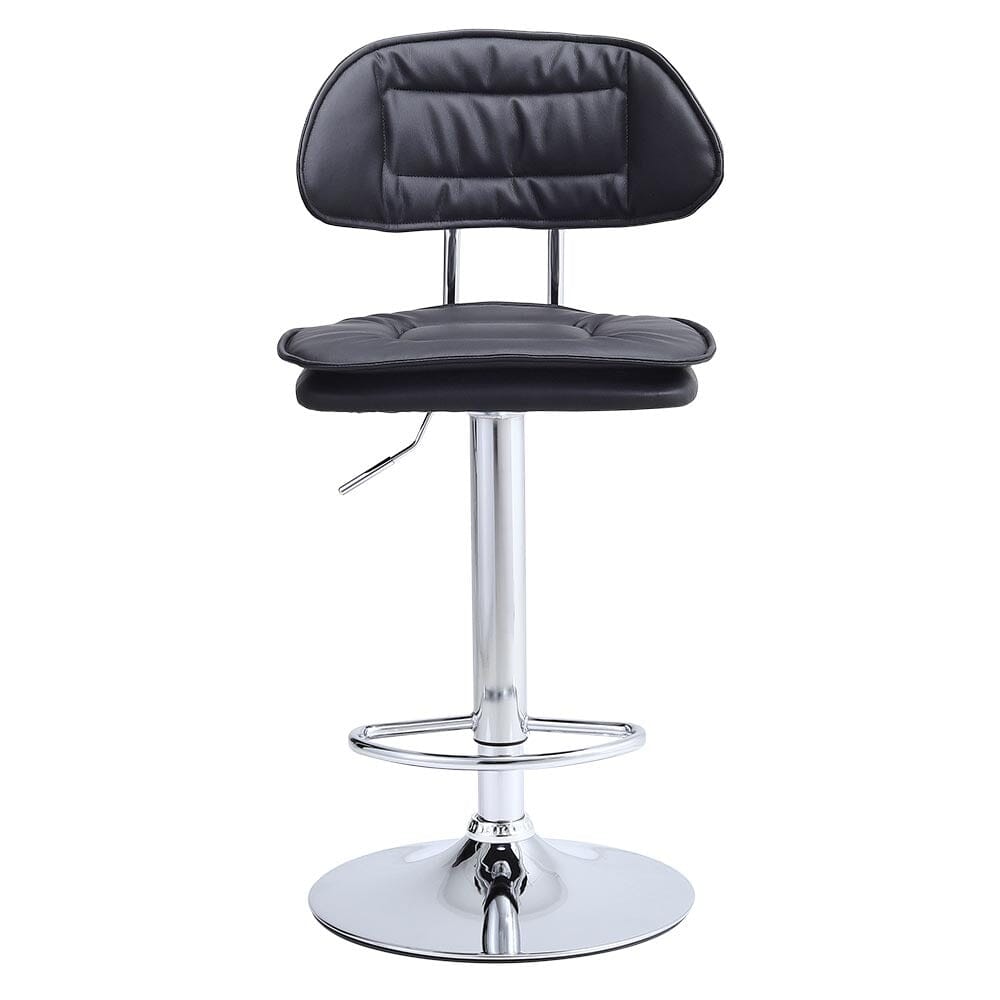 Stylish Black Adjustable Bar Stool with Cloud-Shaped PU Upholstery Living and Home
