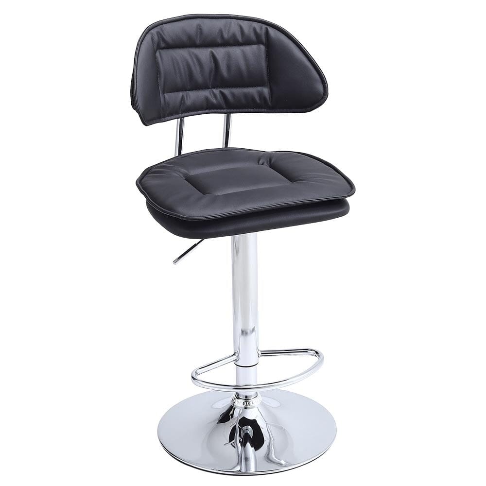 Stylish Black Adjustable Bar Stool with Cloud-Shaped PU Upholstery Living and Home