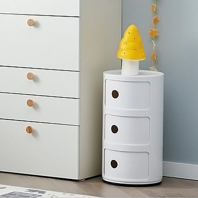 58cm Height Cylindrical 3-Tier Plastic Storage 3 Drawer Unit Storage Drawers Living and Home