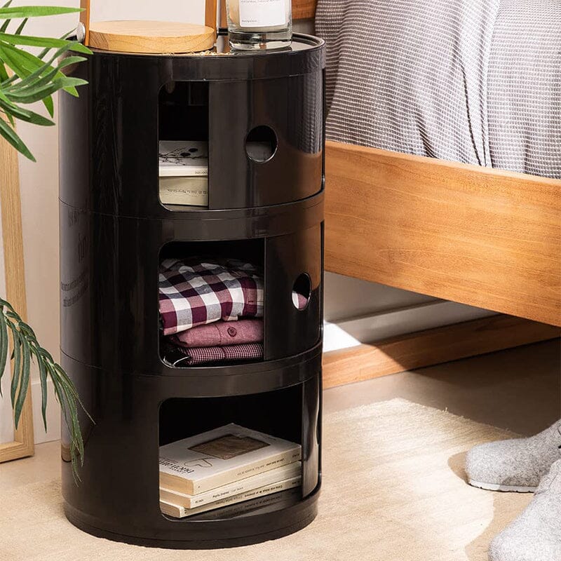 58cm Height Cylindrical 3-Tier Plastic Storage 3 Drawer Unit Storage Drawers Living and Home