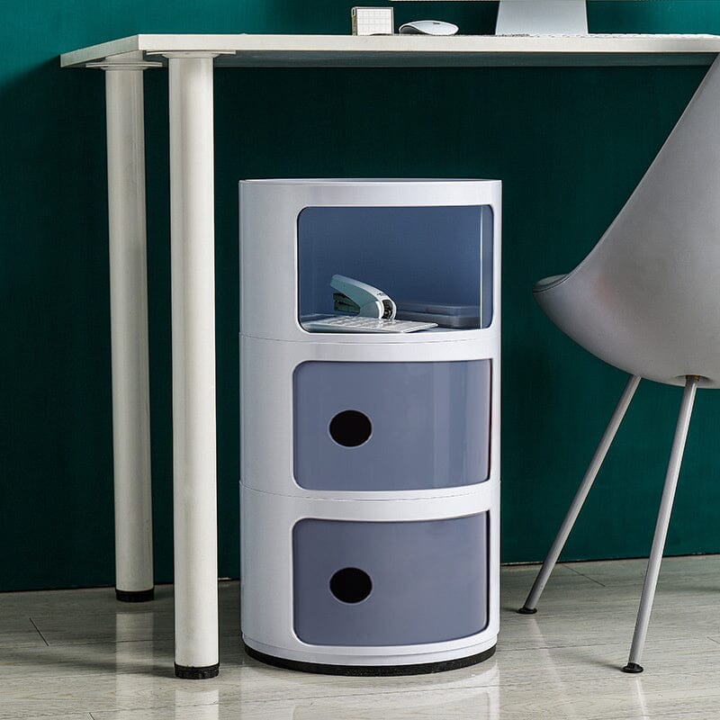 58cm Height Cylindrical 3-Tier Plastic Storage 3 Drawer Unit Storage Drawers Living and Home