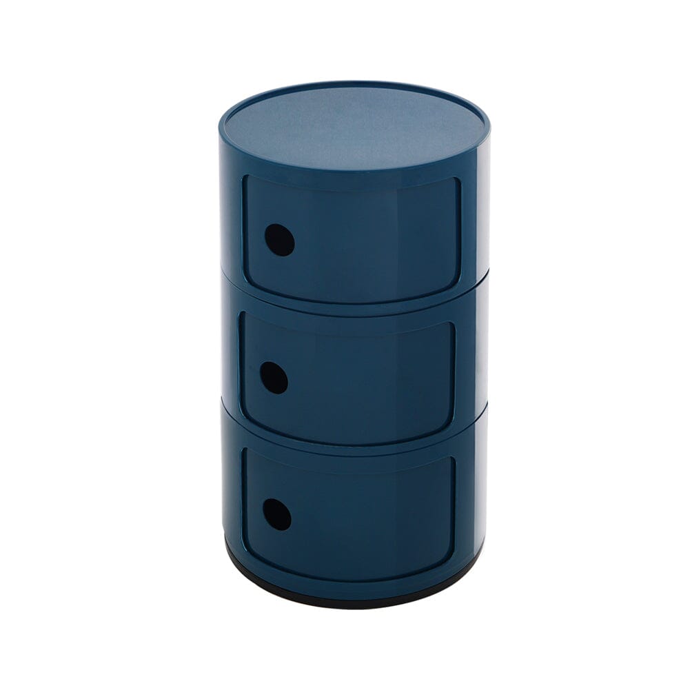 58cm Height Cylindrical 3-Tier Plastic Storage 3 Drawer Unit Storage Drawers Living and Home