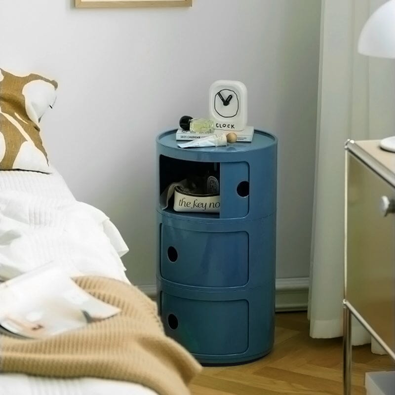 58cm Height Cylindrical 3-Tier Plastic Storage 3 Drawer Unit Storage Drawers Living and Home