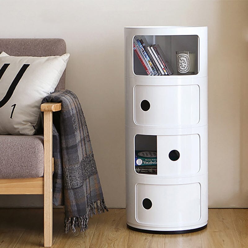 76cm Height Cylindrical 4-Tier Plastic Storage Drawer Unit Storage Drawers Living and Home