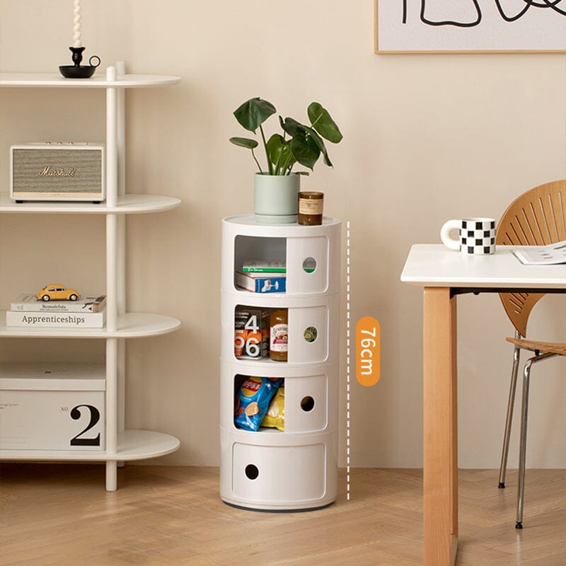76cm Height Cylindrical 4-Tier Plastic Storage Drawer Unit Storage Drawers Living and Home