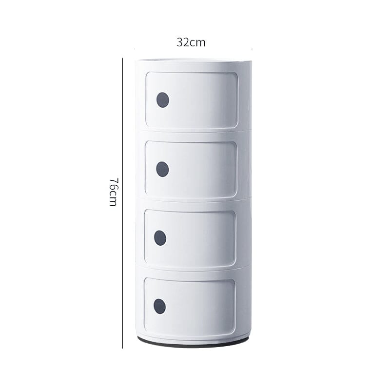 76cm Height Cylindrical 4-Tier Plastic Storage Drawer Unit Storage Drawers Living and Home