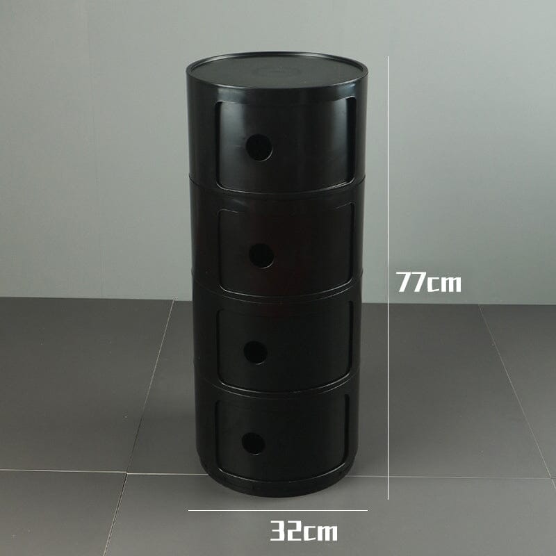 76cm Height Cylindrical 4-Tier Plastic Storage Drawer Unit Storage Drawers Living and Home