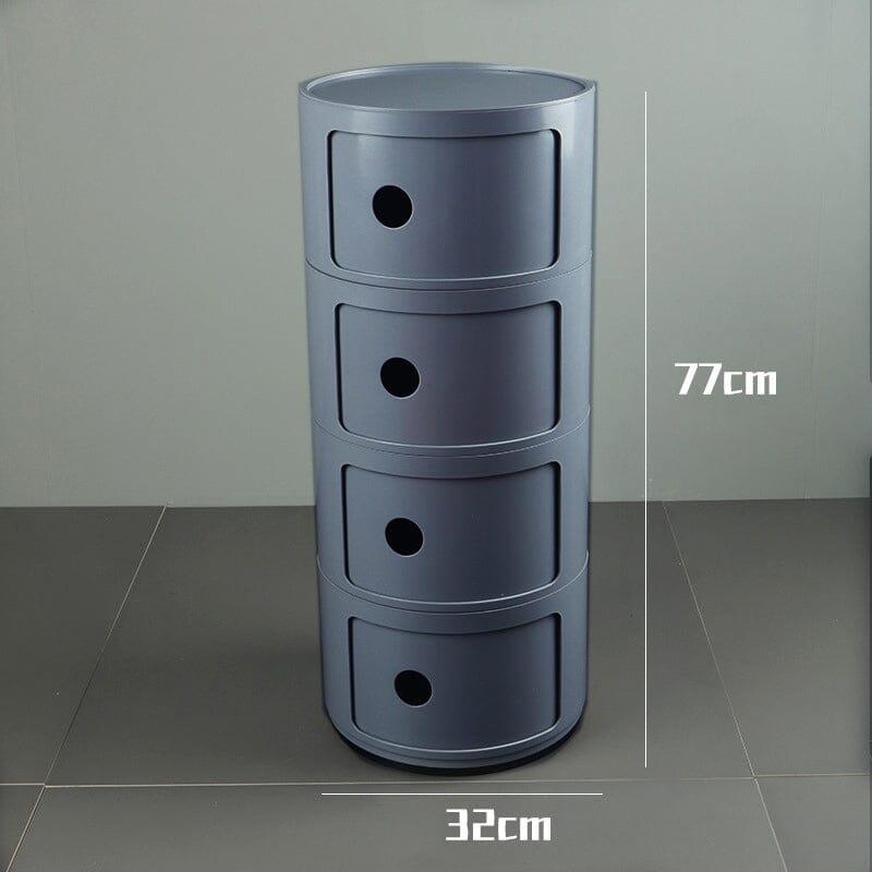76cm Height Cylindrical 4-Tier Plastic Storage Drawer Unit Storage Drawers Living and Home
