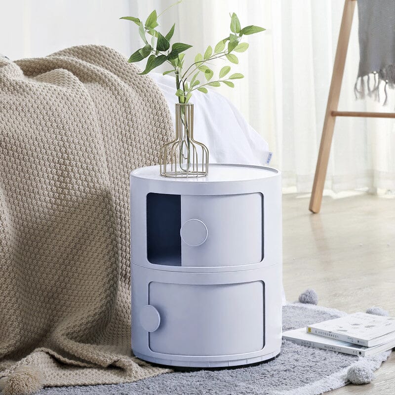 Round 2-Tier Drawer Storage Unit Organizer Storage Drawers Living and Home