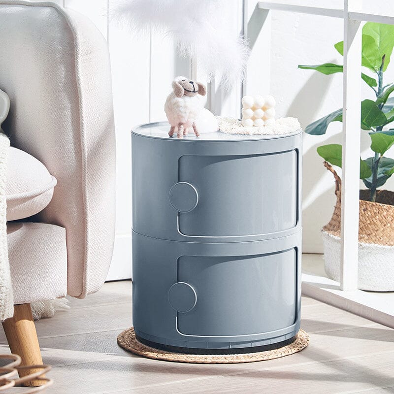 Round 2-Tier Drawer Storage Unit Organizer Storage Drawers Living and Home