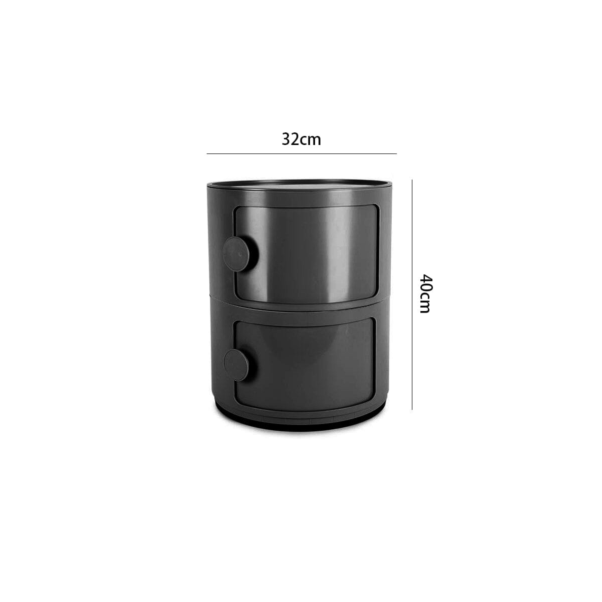 Round 2-Tier Drawer Storage Unit Organizer Storage Drawers Living and Home