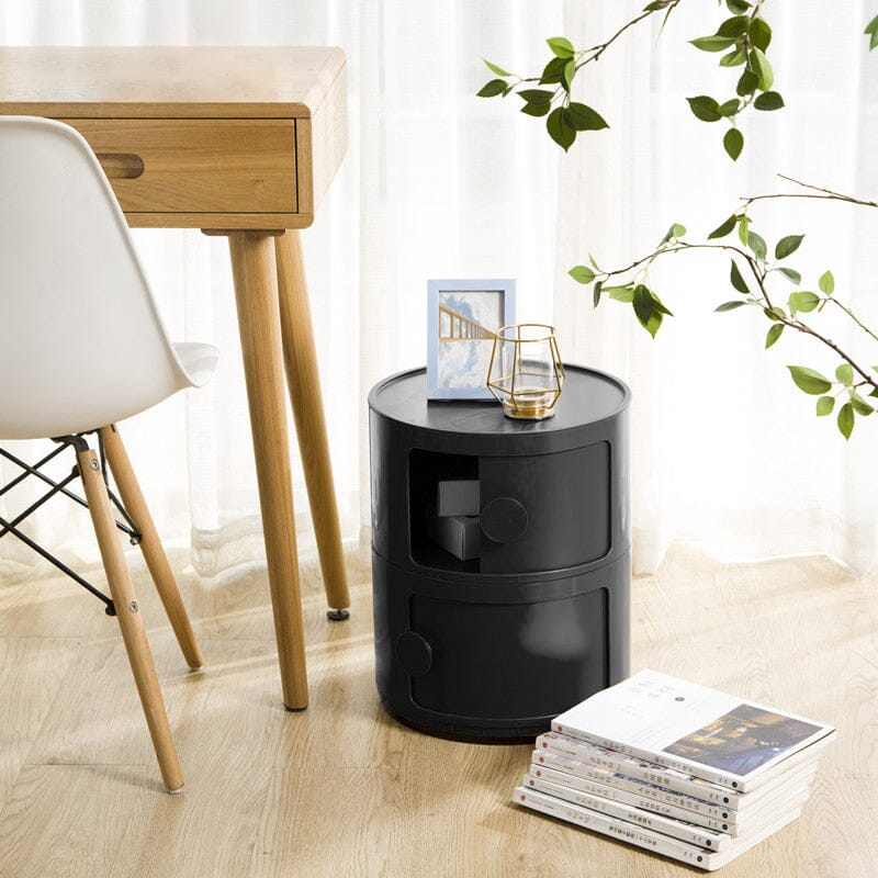 Round 2-Tier Drawer Storage Unit Organizer Storage Drawers Living and Home