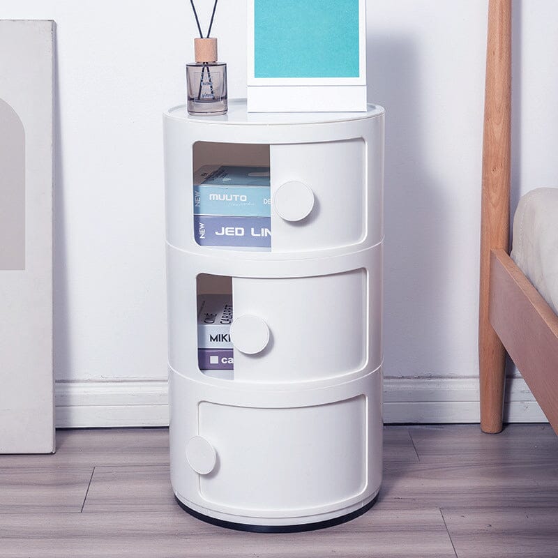 Round 3-Tier Drawer Storage Unit Organizer Storage Drawer Living and Home