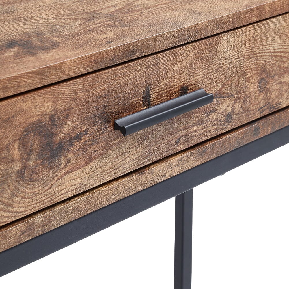 2 Drawers Console Table Storage Stand with Glass Shelf Console Tables Living and Home