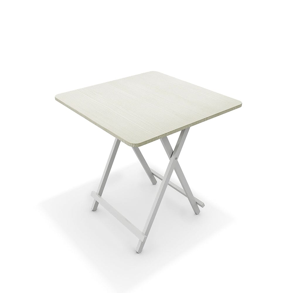 White Wooden Folding Dining Table with Metal Legs Dining Tables Living and Home