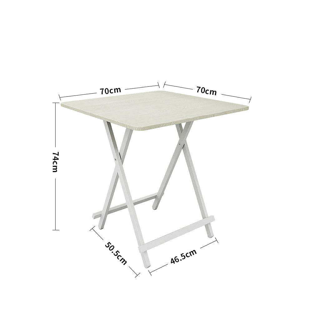 White Wooden Folding Dining Table with Metal Legs Dining Tables Living and Home