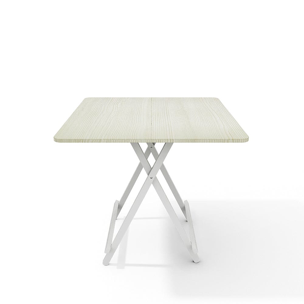 White Wooden Folding Dining Table with Metal Legs Dining Tables Living and Home
