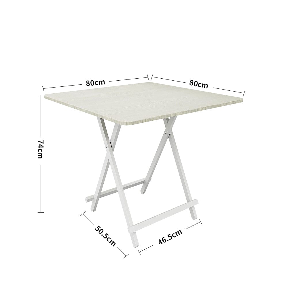 White Wooden Folding Dining Table with Metal Legs Dining Tables Living and Home