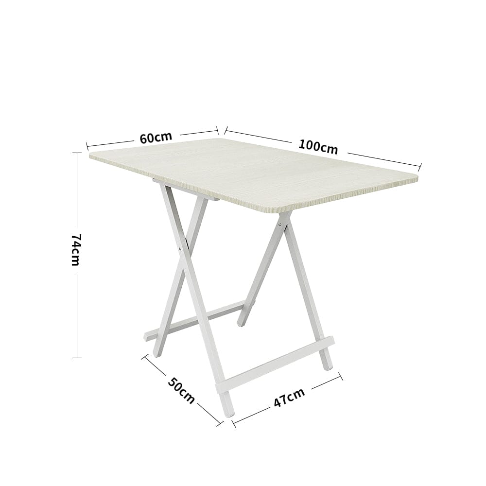 White Wooden Folding Dining Table with Metal Legs Dining Tables Living and Home