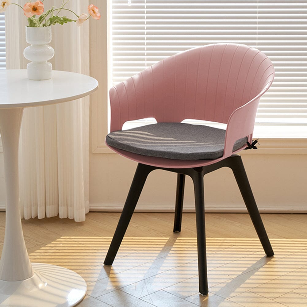 Versatile Gray Swivel Plastic Chairs, Set of Four, Durable and Lightweight Living and Home