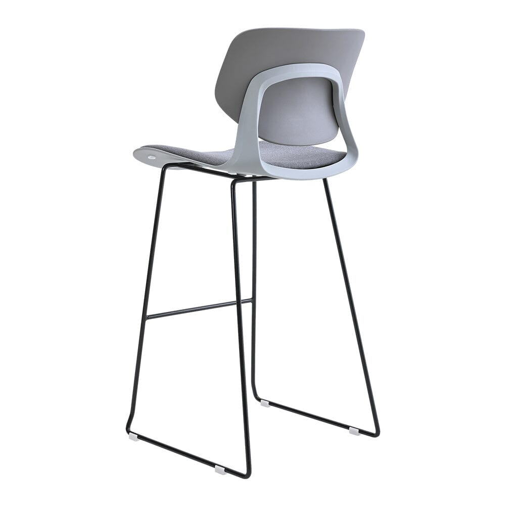 Modern Gray Plastic Bar Stools with Black Painted Legs, Set of Two Living and Home