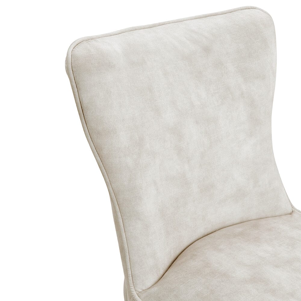 Set of 2 Beige High Back Dining Chairs with velvet Upholstered Dining Chairs Living and Home