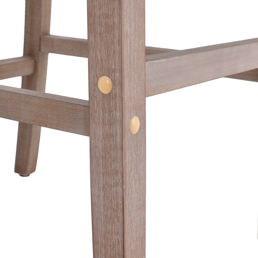 Set of 2 99cm Hight Bar Stools Linen Upholstered with Wood Legs Bar Stools Living and Home