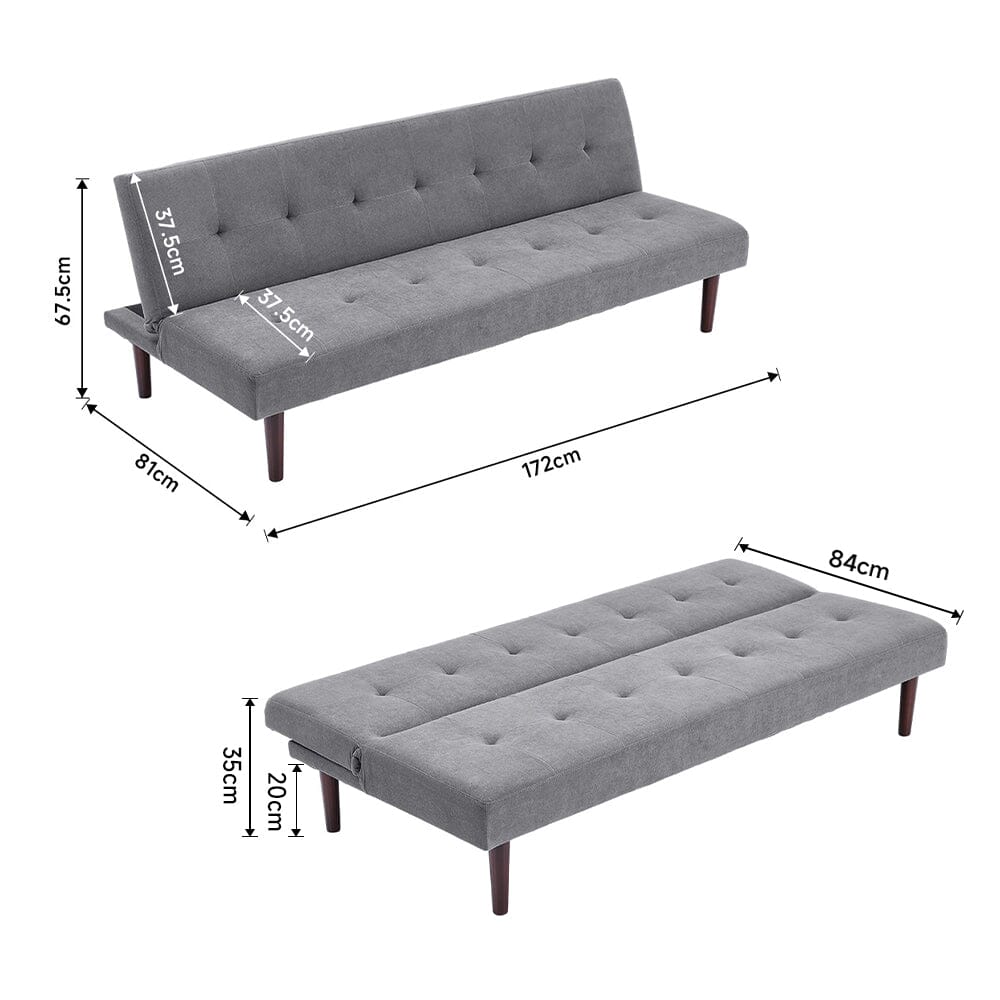 172cm Green Sofa Bed Contemporary Convertible Upholstered Sofa Beds Living and Home