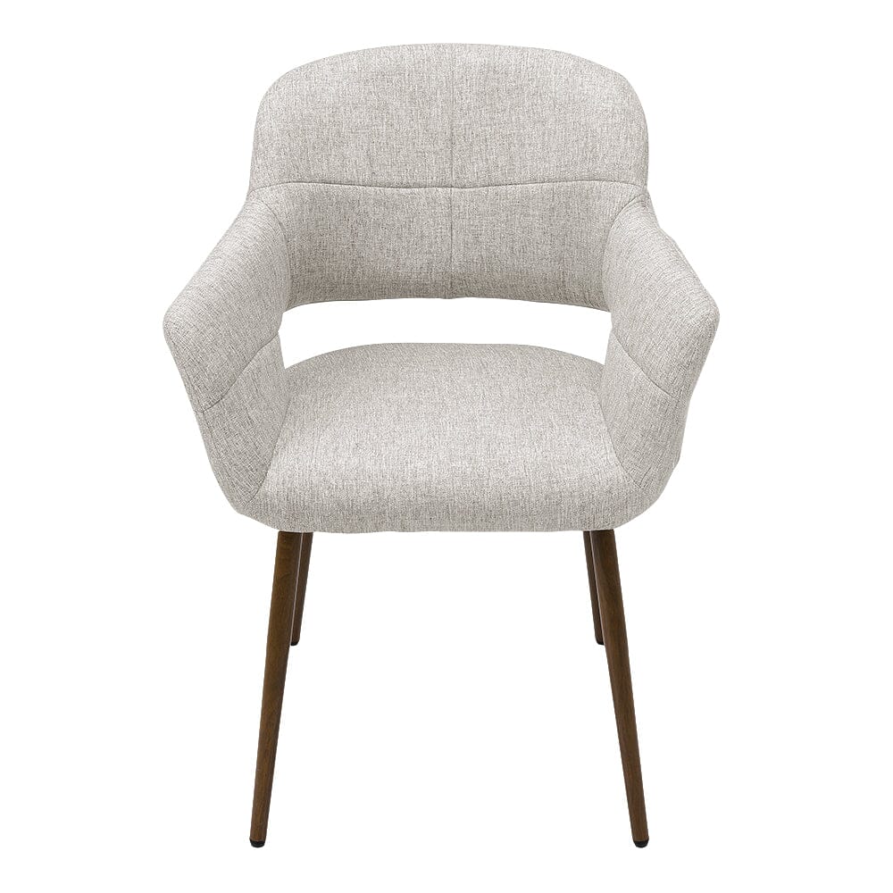 Set of 2 Grey Linen Dining Chair with Metal Legs Dining Chairs Living and Home