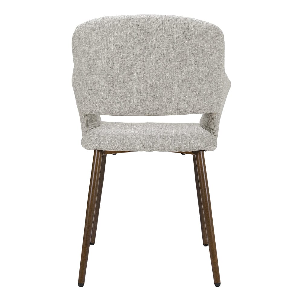 Set of 2 Grey Linen Dining Chair with Metal Legs Dining Chairs Living and Home