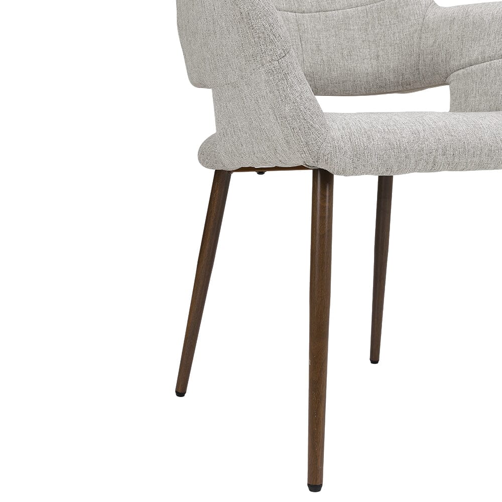 Set of 2 Grey Linen Dining Chair with Metal Legs Dining Chairs Living and Home