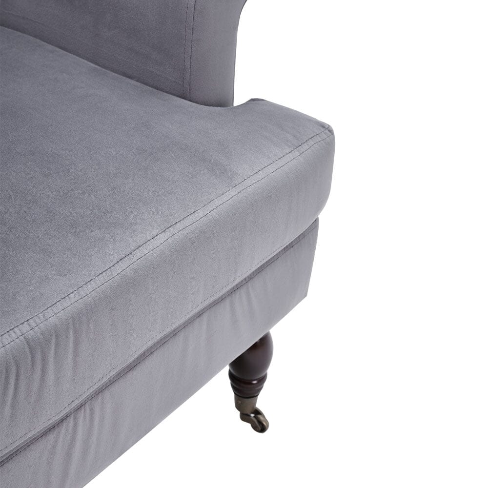 Contemporary Velvet upholstered Armchair with Casters Armchair Living and Home