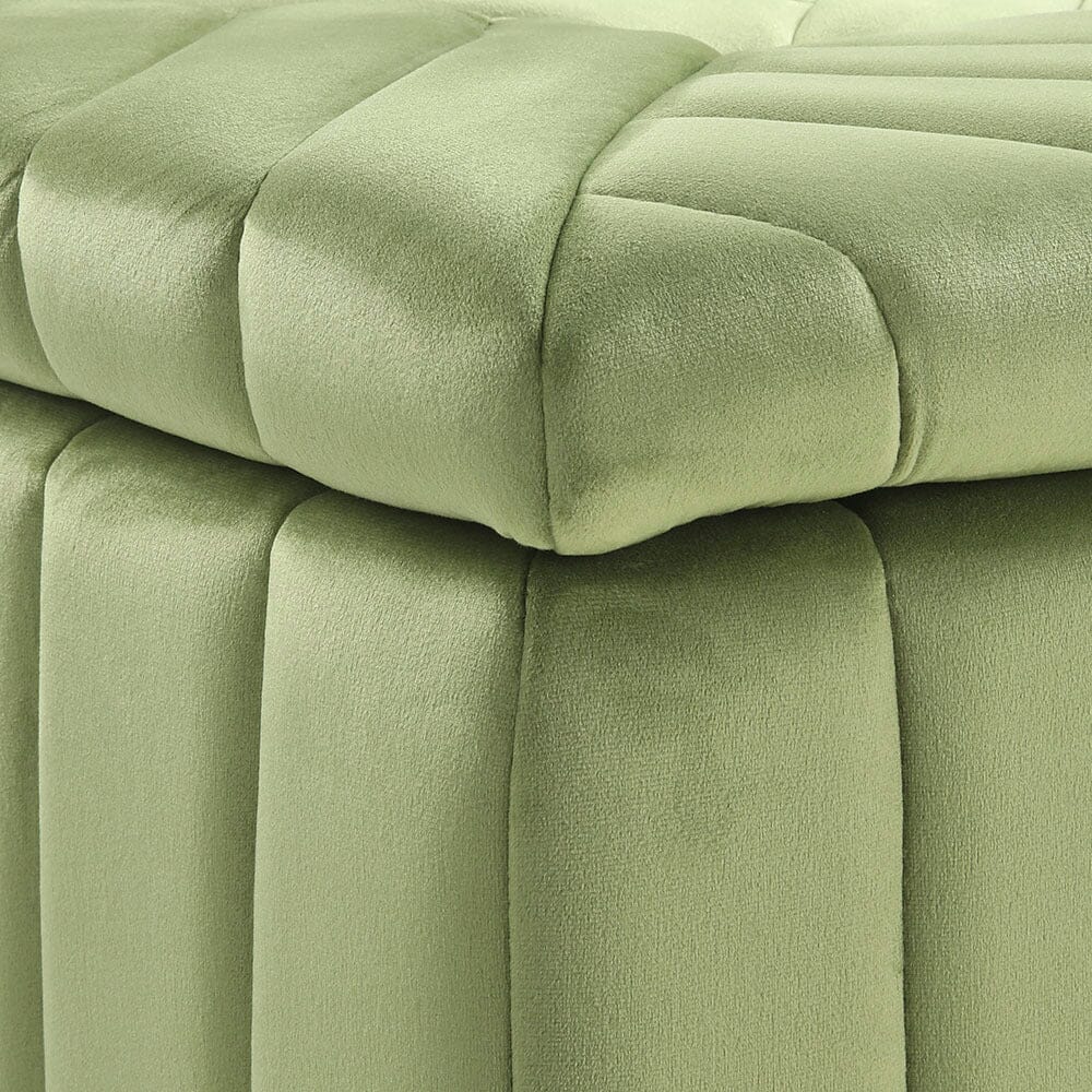 Upholstered Velvet Storage Ottoman Footstool Living and Home