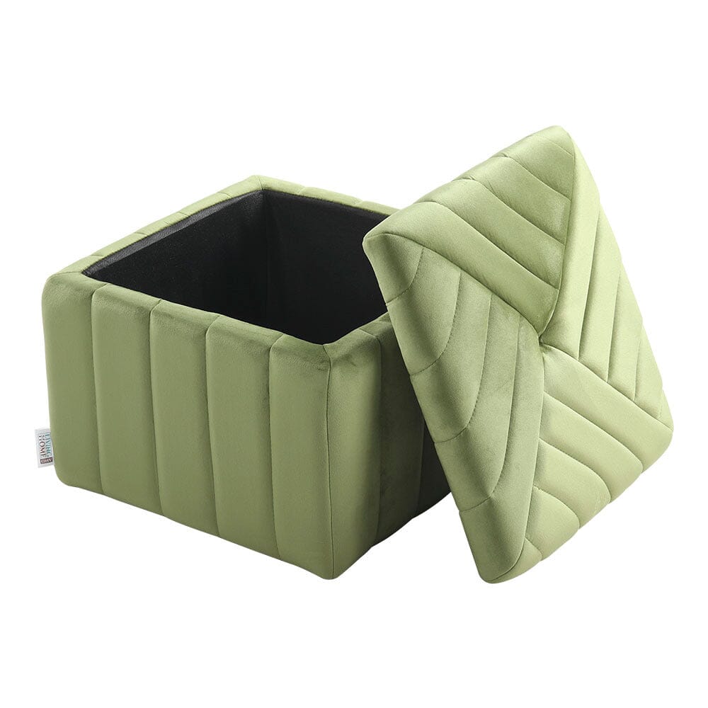 Upholstered Velvet Storage Ottoman Footstool Living and Home