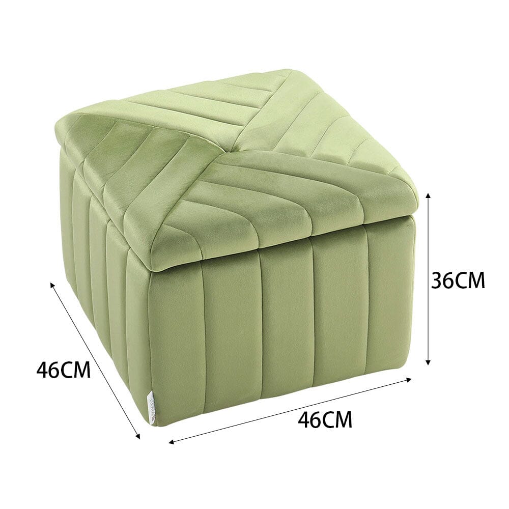 Upholstered Velvet Storage Ottoman Footstool Living and Home